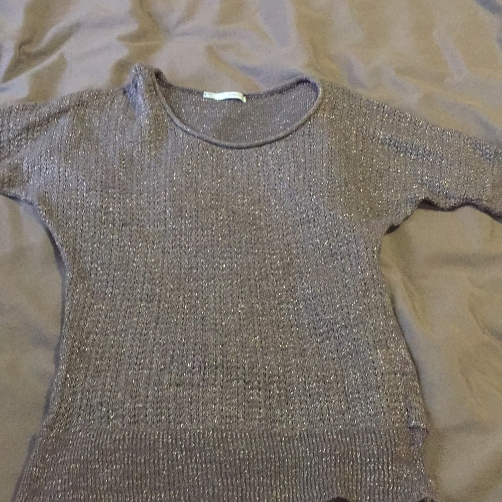Gray and silver short sleeve Maurice’s sweater